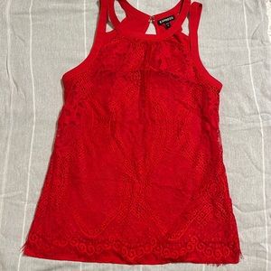 Express red lace blouse